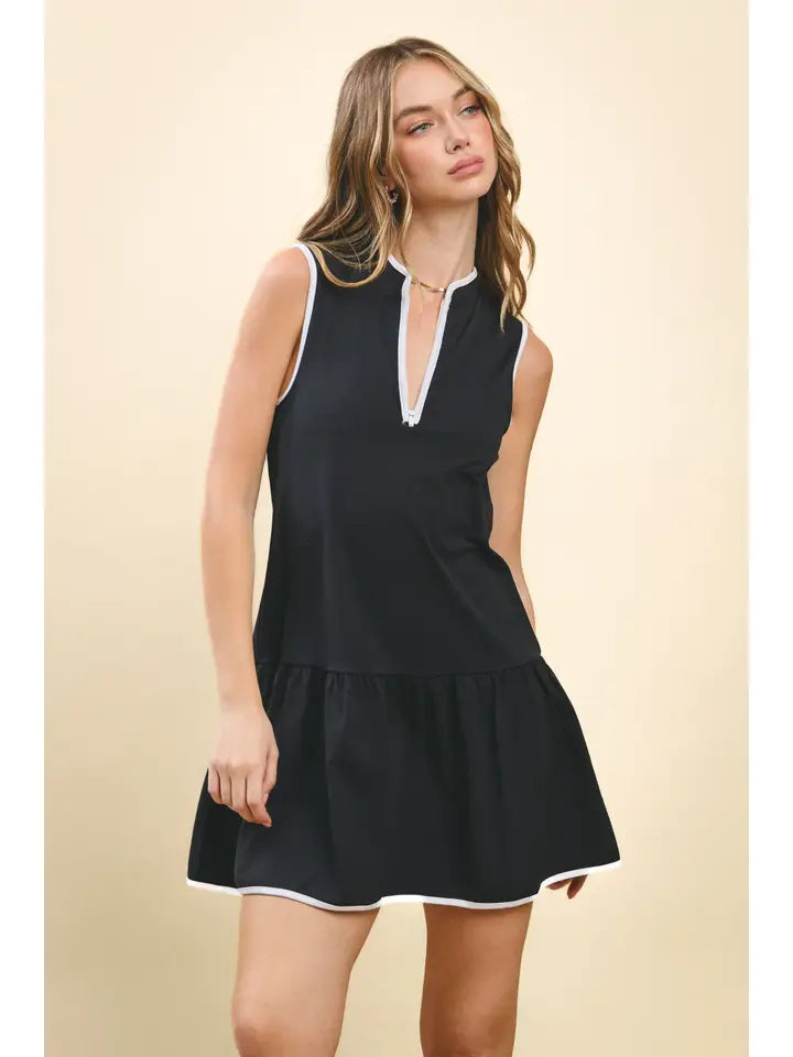 Varsity Vibes Quarter Zip Dress