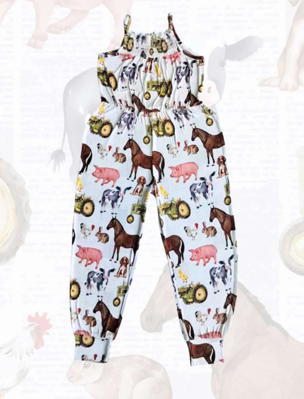 Farm Animal Print Romper
