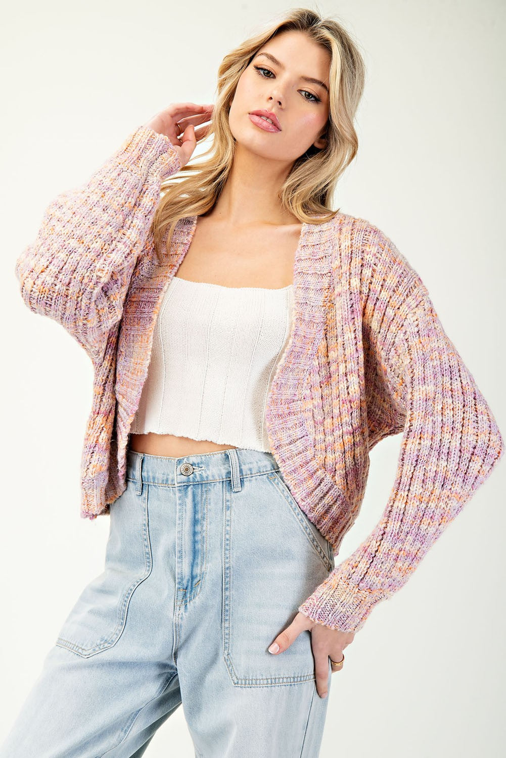 Cropped Multicolored Cardigan