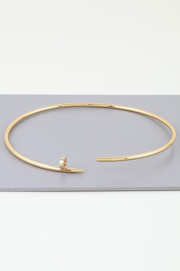 Modern Nail Wrap Choker Necklace