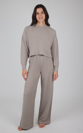 Scuba Rib Pullover & Wide Leg Pants