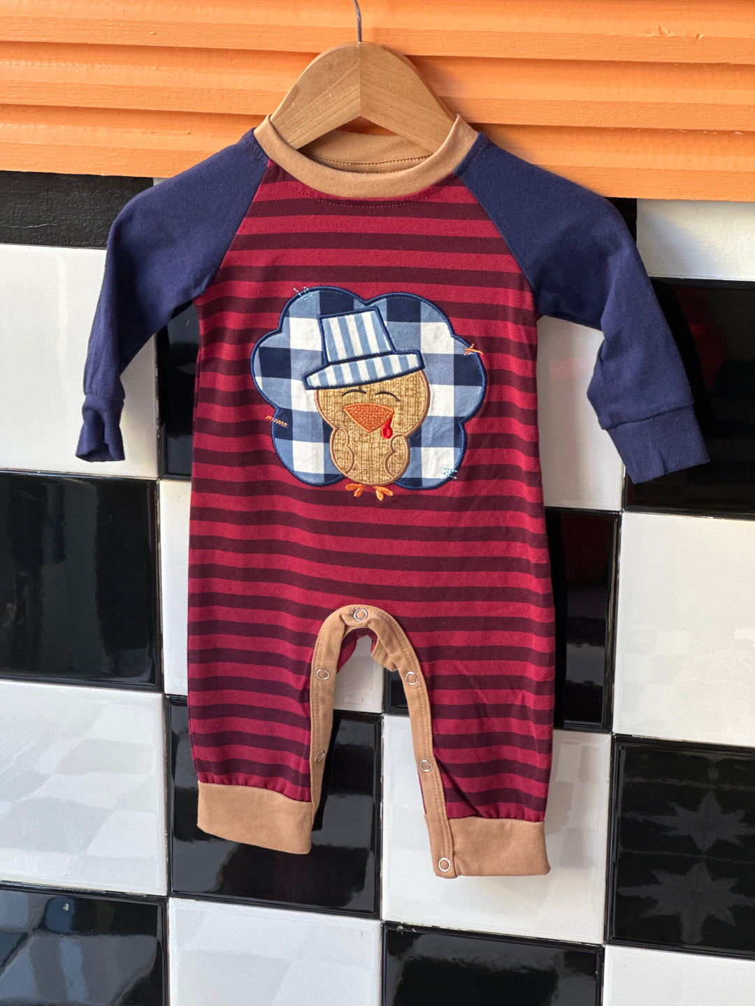 Stripe Turkey Romper