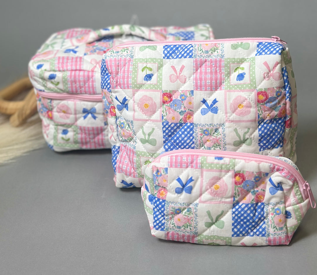 Flower Bowknot Makeup Carrying Set