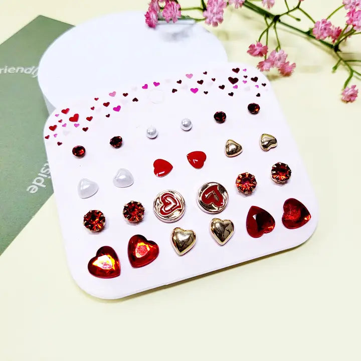 Valentine's Day 12 Pair Earring Set