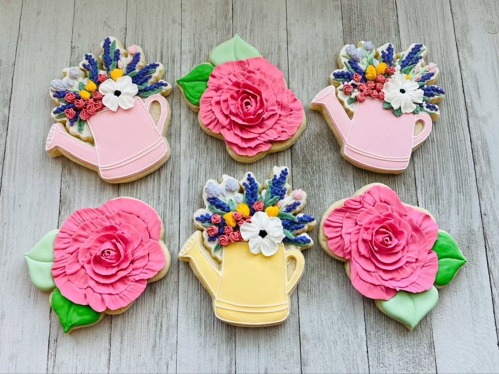 Watering Can & Rose Cookies