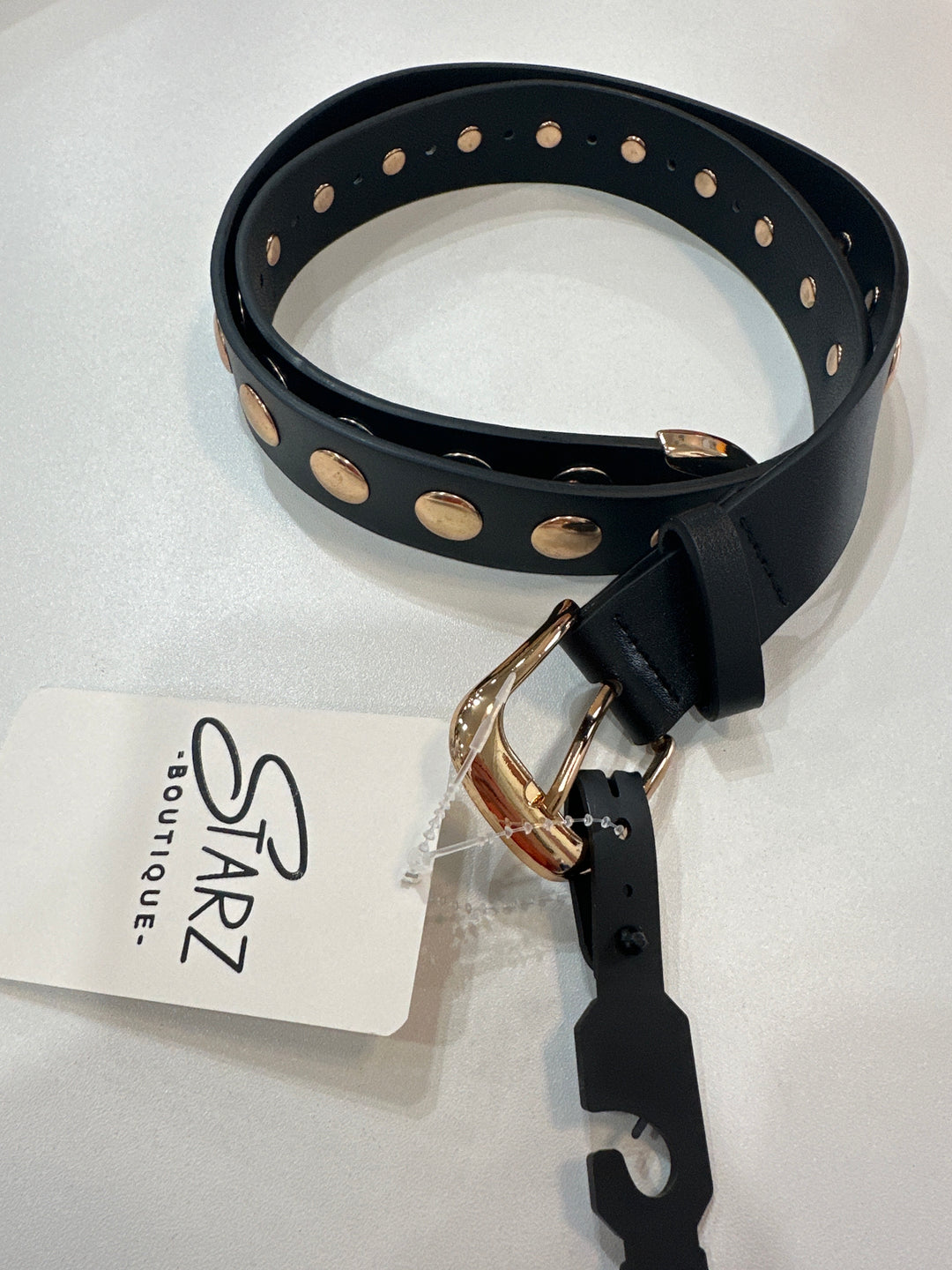 Studded Leather Polka Dot Belt