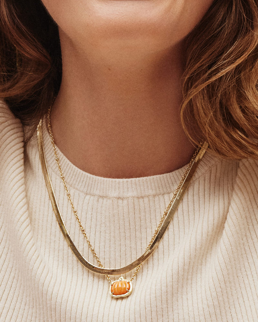 Pumpkin Gold Short Pendant
