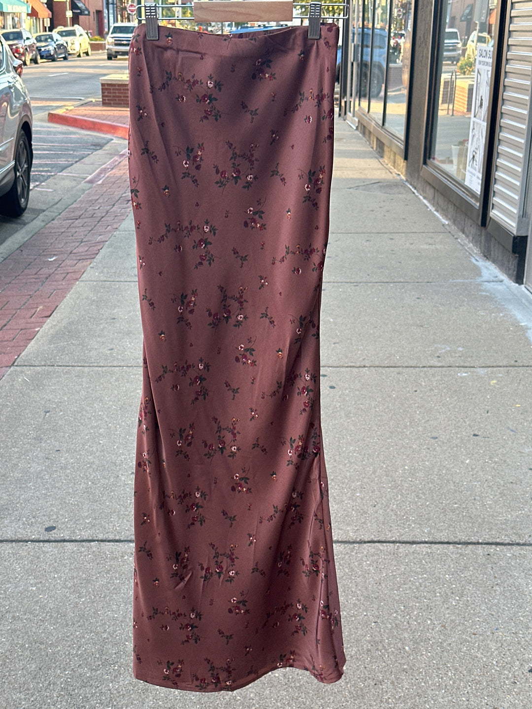 Floral Brown Maxi Skirt