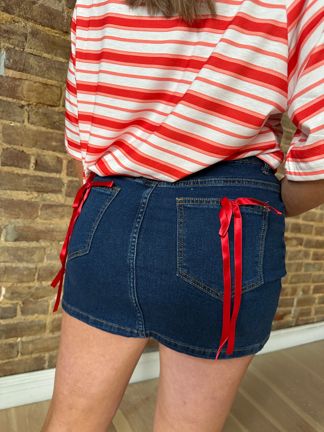 Denim Bow Skirt