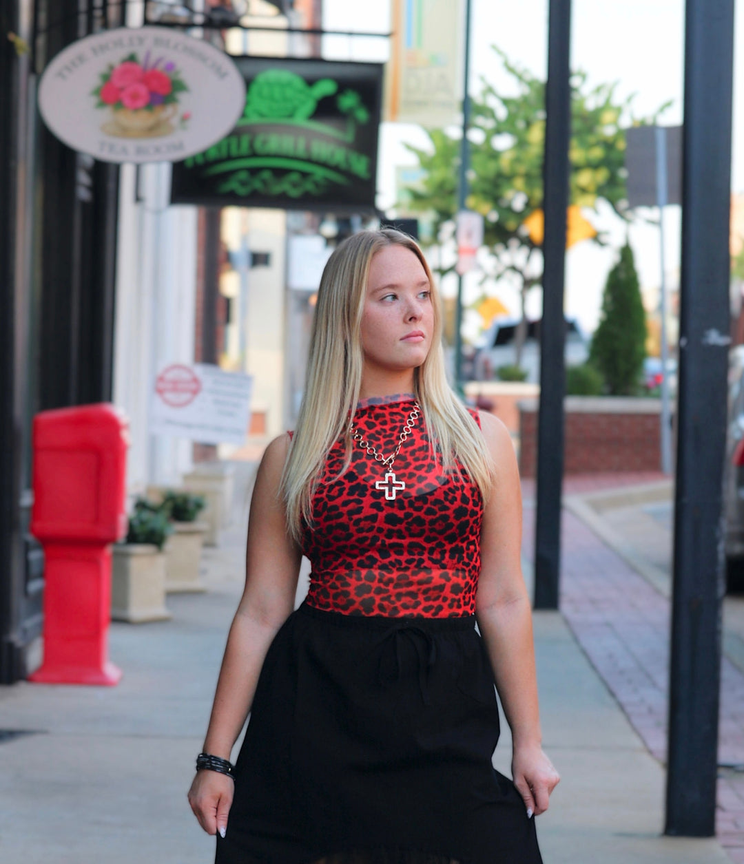 Leopard Print Sheer Sleeveless Top