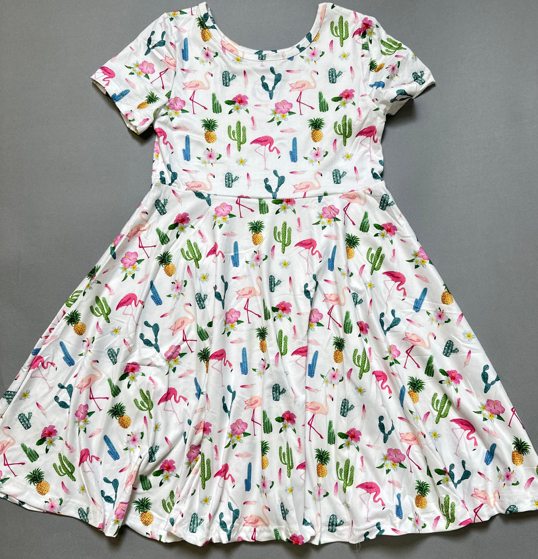 Tropical Blackout Flamingo Dress
