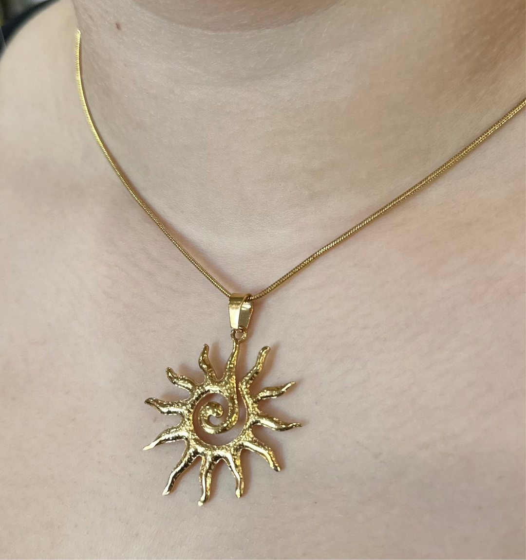 Gold-Tone Sun Pendant Necklace