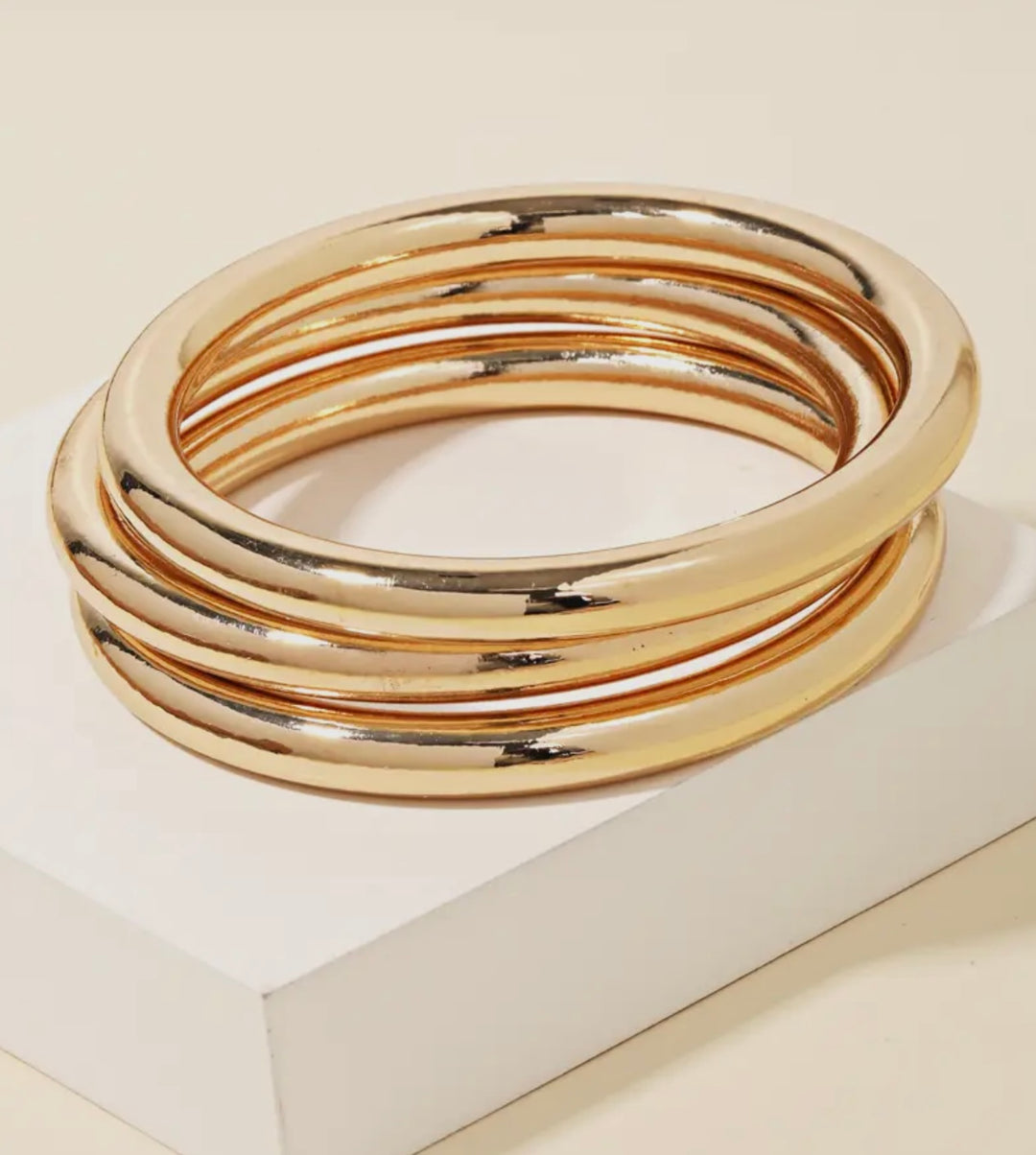 Metallic Triple Bangle Bracelet