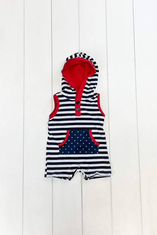 Stripe Zip Up Romper