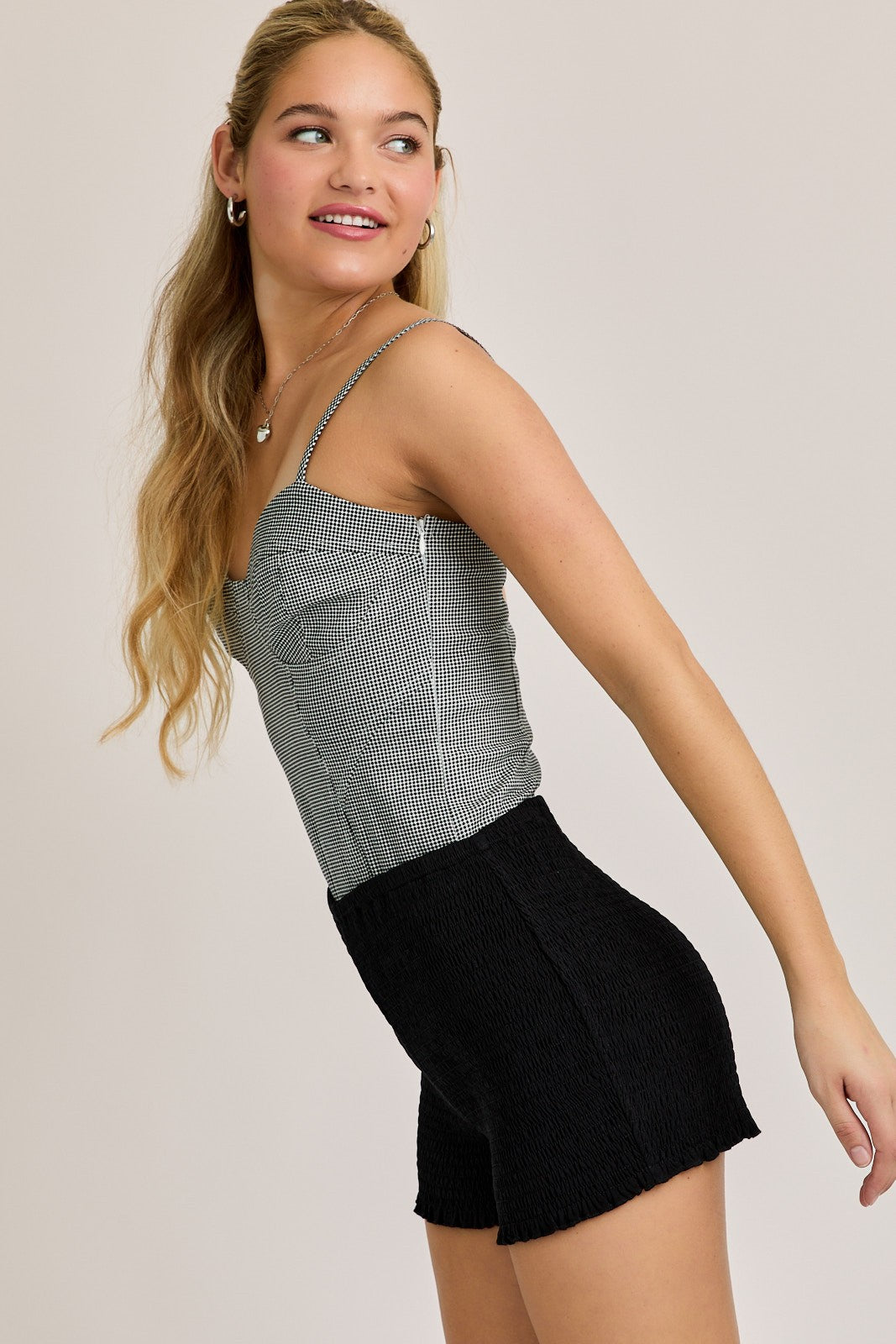Gingham Bustier Bodysuit