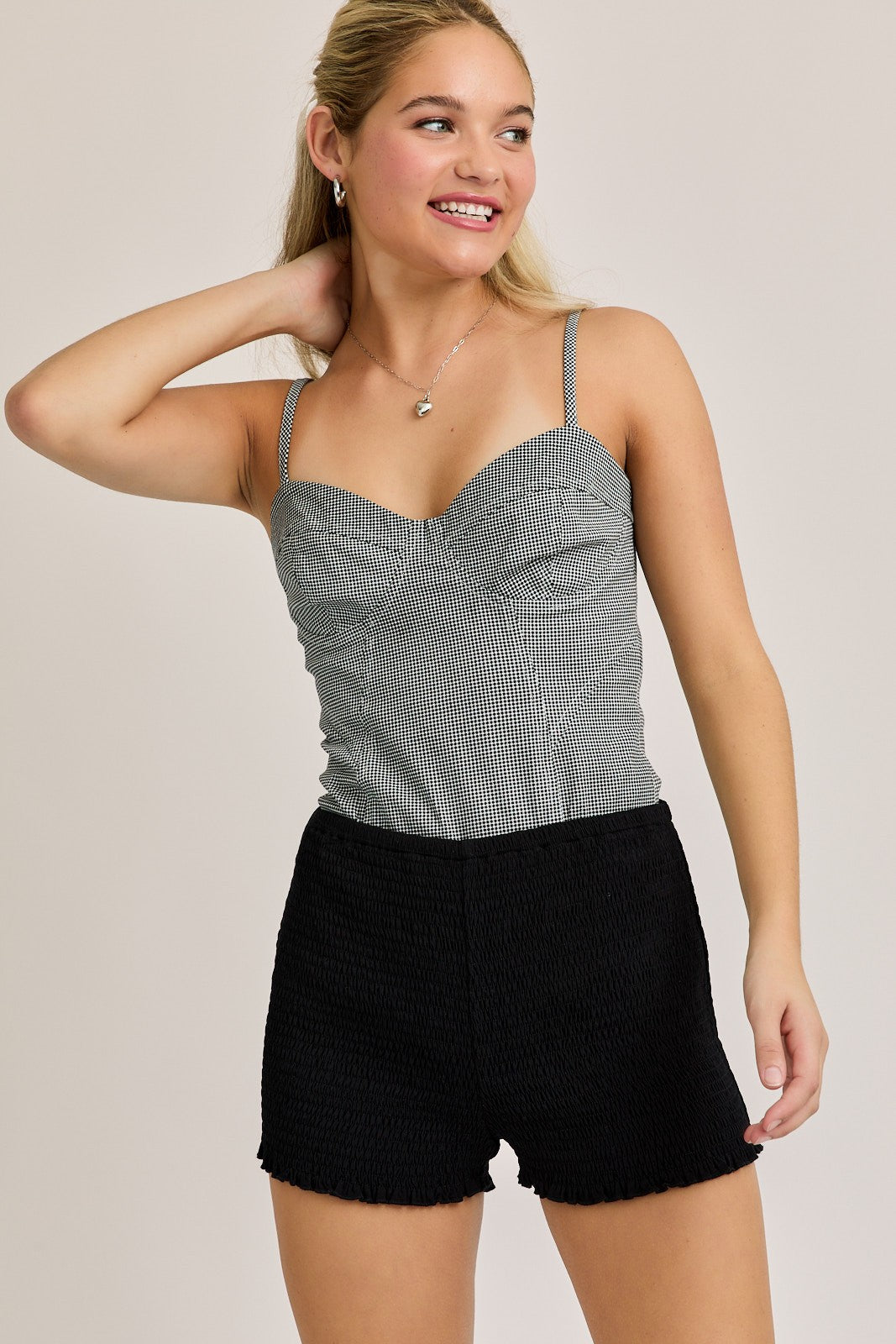 Gingham Bustier Bodysuit