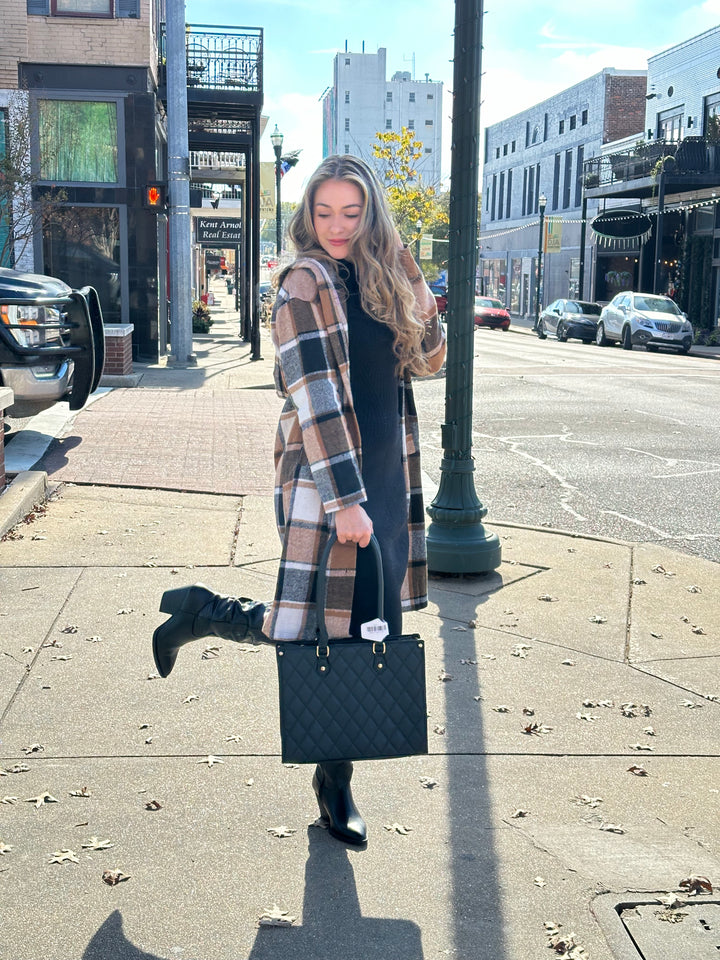 Button Hood Plaid Flannel Trench Corduroy Coat