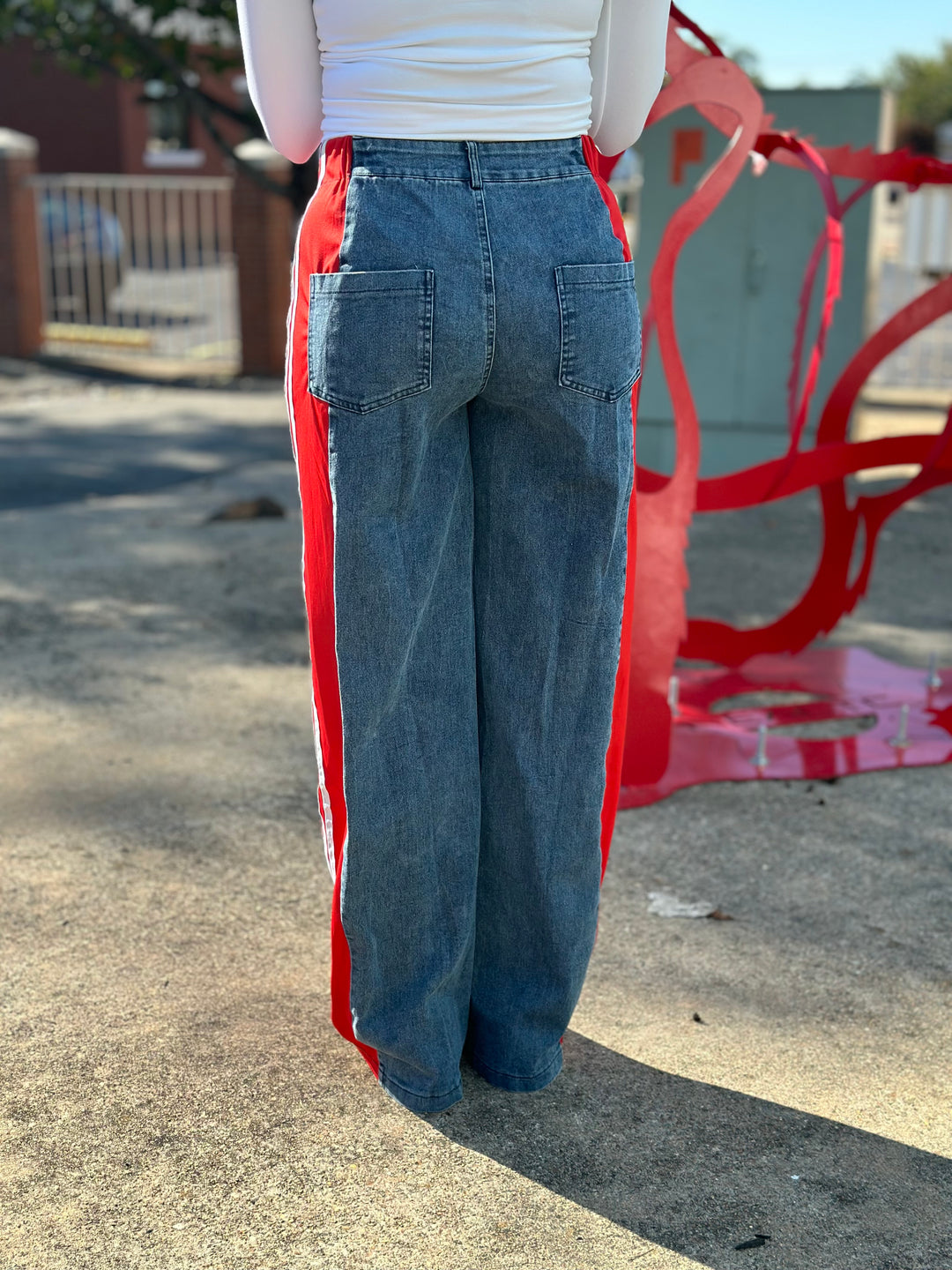 Two Tone Denim Long Pants