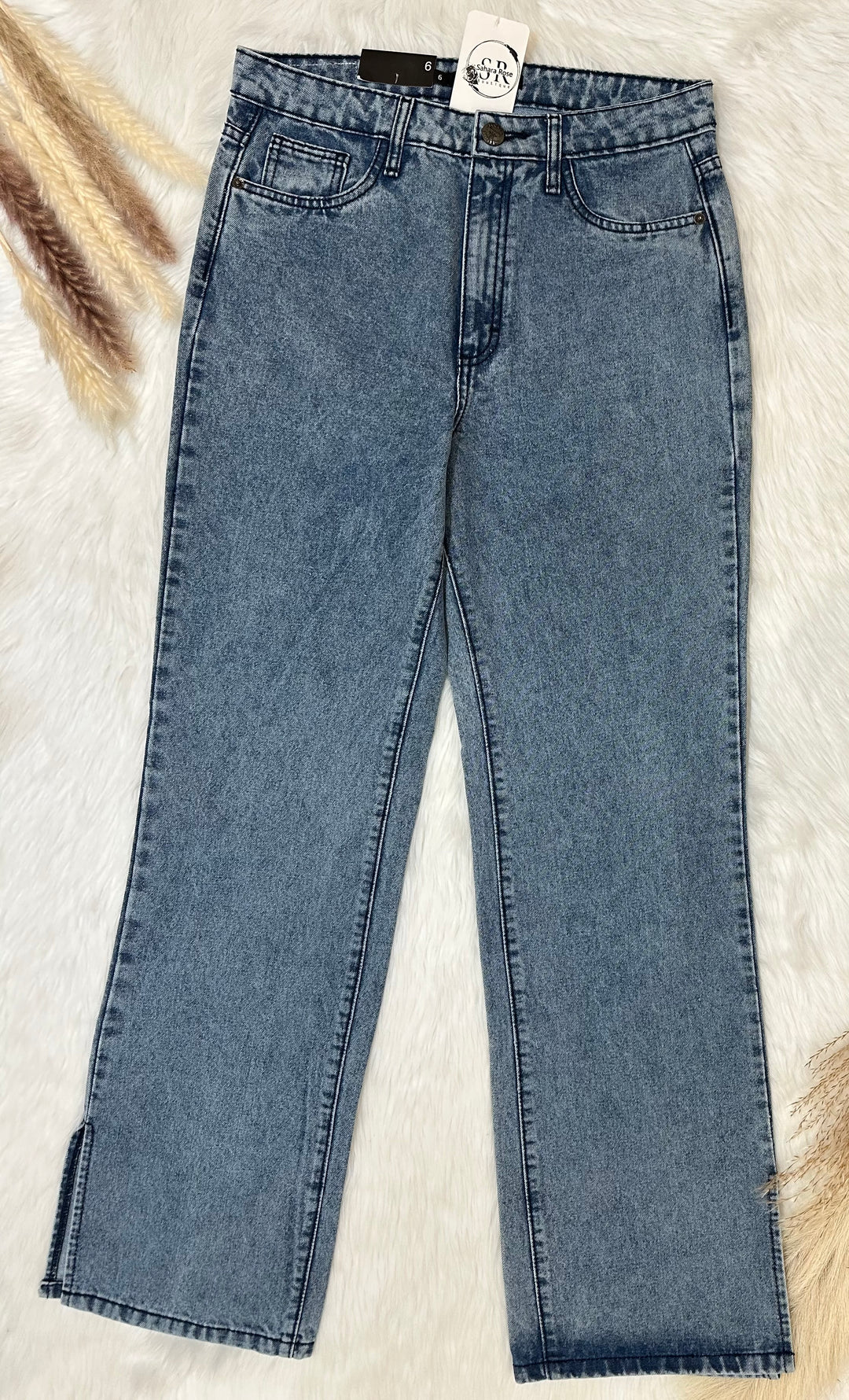 L&B Aztec pocket acid wash straight jeans