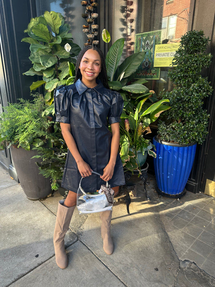 Vegan Leather Mini Dress