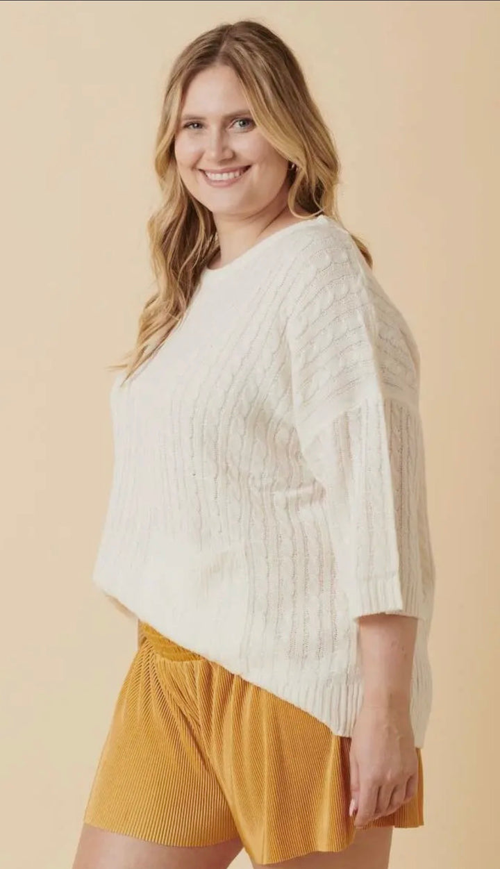 CABLE Knit 2 Pocket Detail Sweater