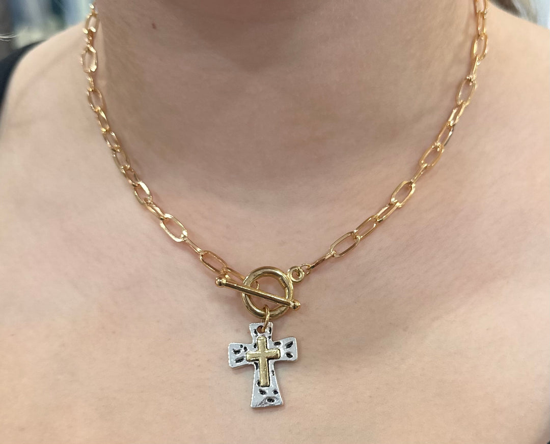 Chunky Statement Cross Necklace