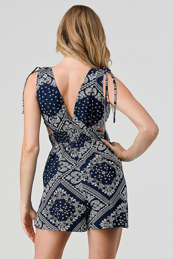 DEEP V NECK SIDE OPEN ROMPER
