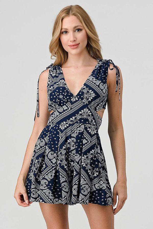 DEEP V NECK SIDE OPEN ROMPER