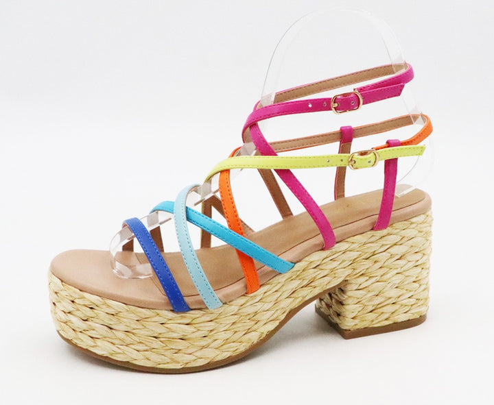 Women's Low Block Heel Espadrille Platforms