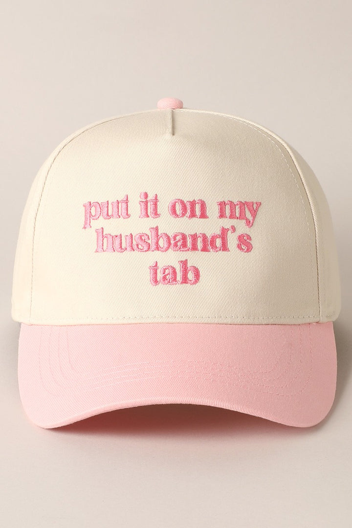 Put It On My Husband’s Tab Embroidery Canvas Cap