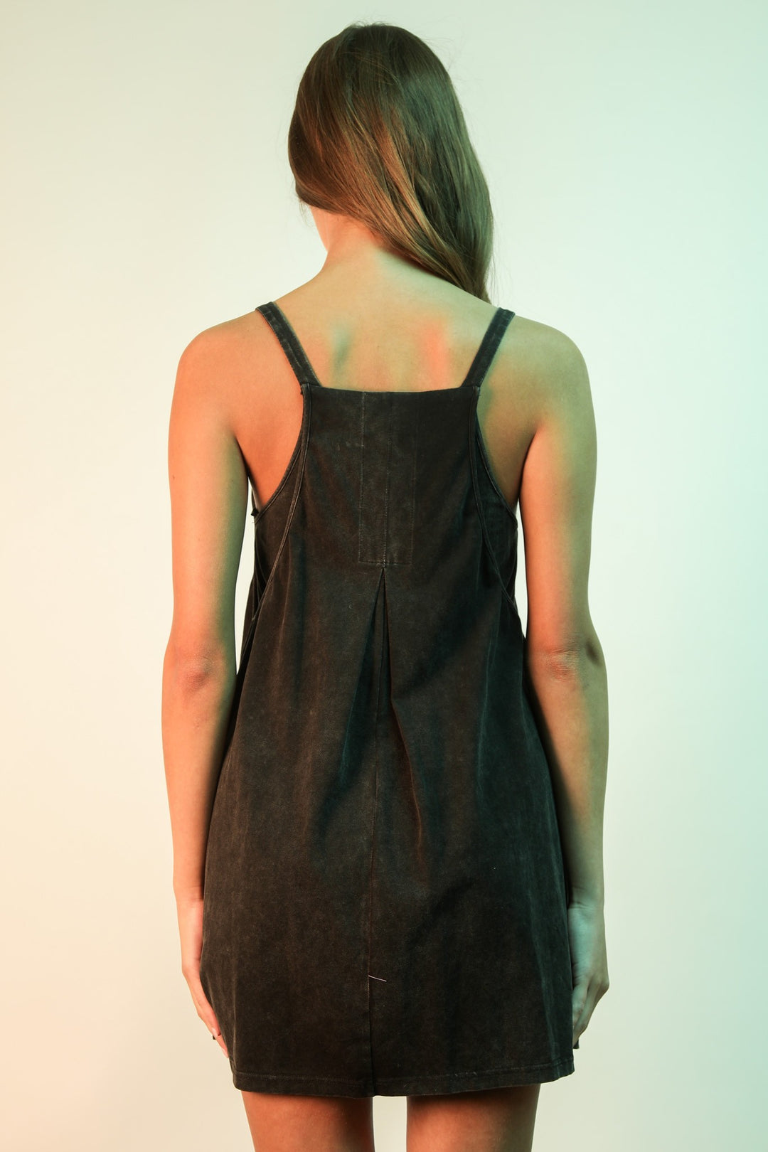 Mineral Washed Knit Mini Dress With Shorts Inside