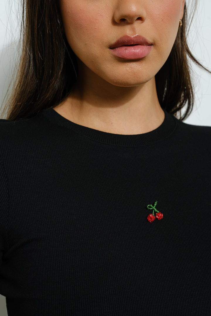 Cherry Applique Baby Tee