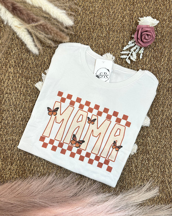 Mama Retro Butterfly Graphic Tee
