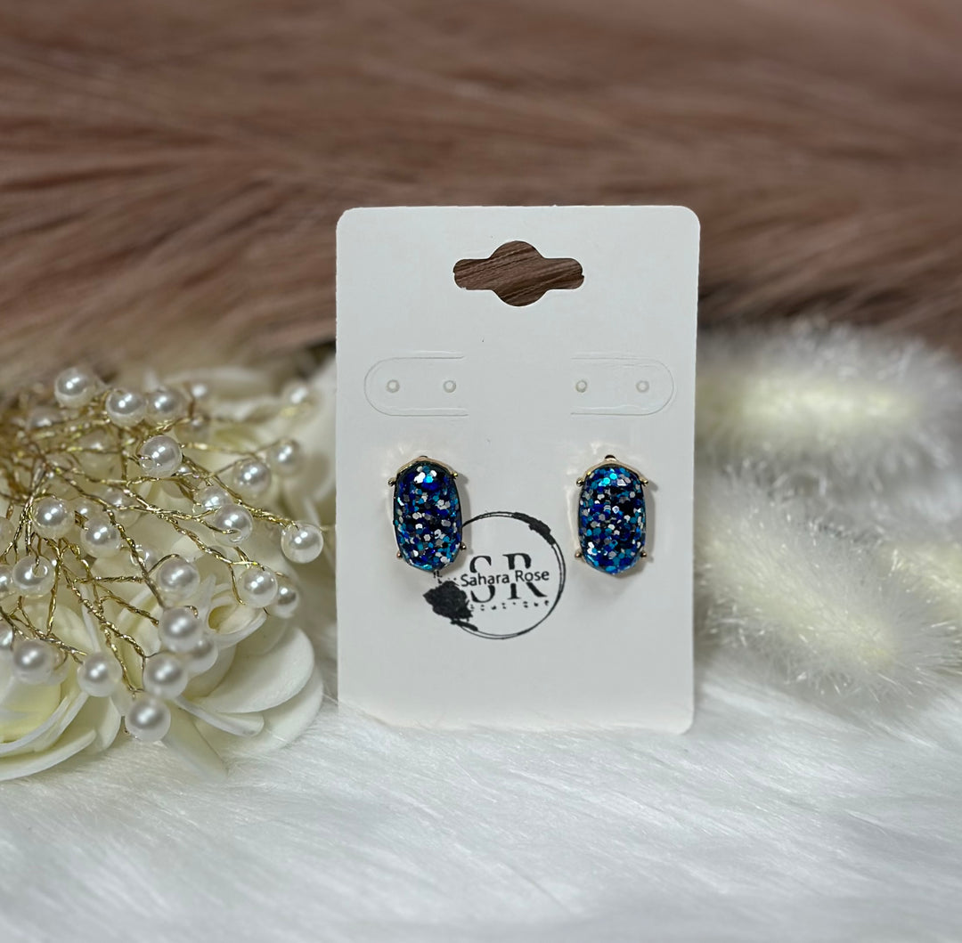 Glitter stud earrings