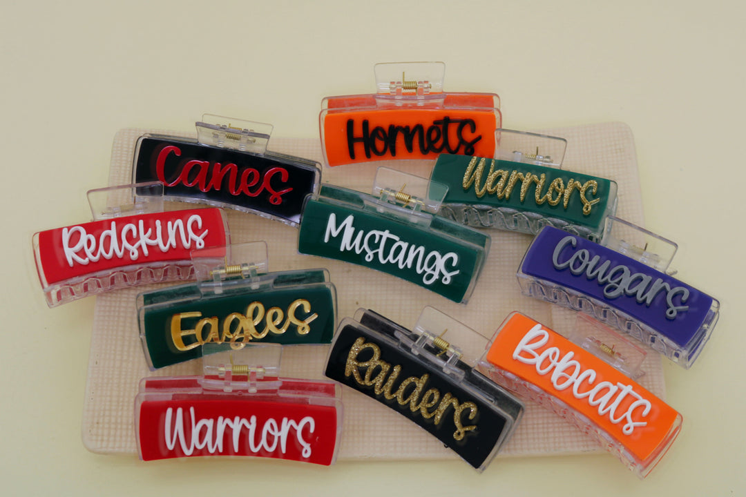 School Spirit Hair Claw Clips