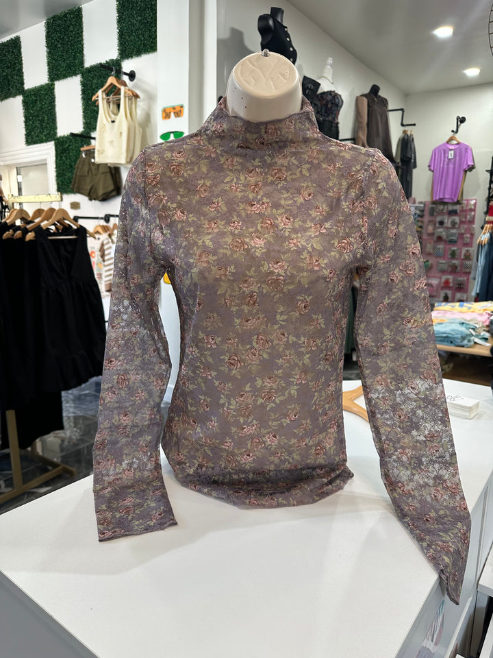 Lace Floral long sleeve Top