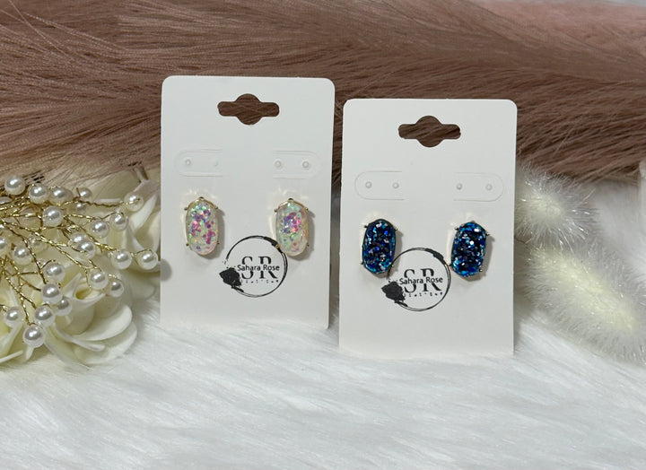 Glitter stud earrings