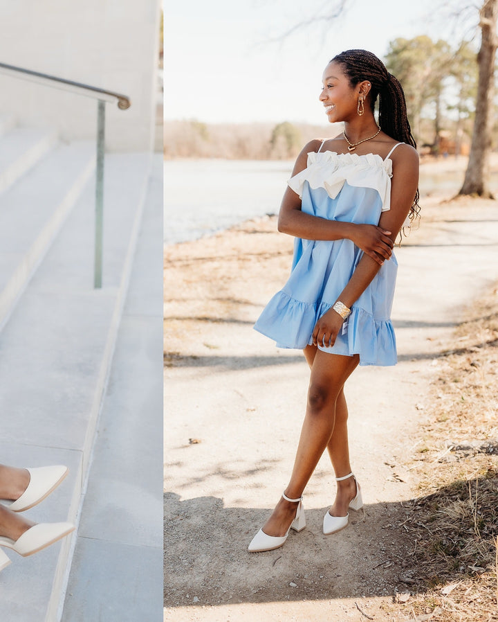 Sleeveless Babydoll Dress with Ruffle Detail