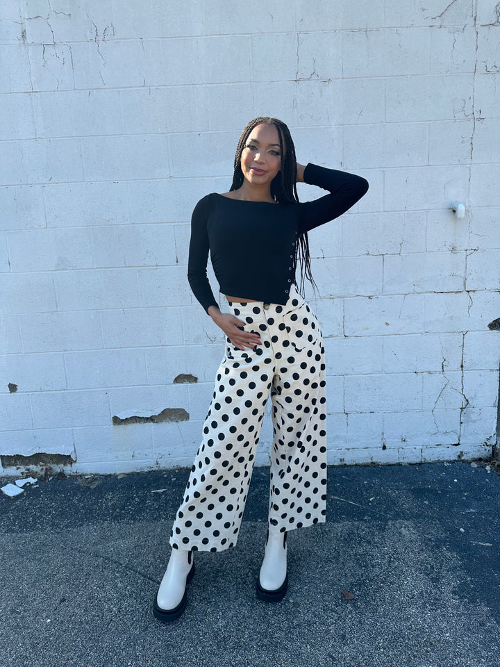 Asymmetrical knit crop top