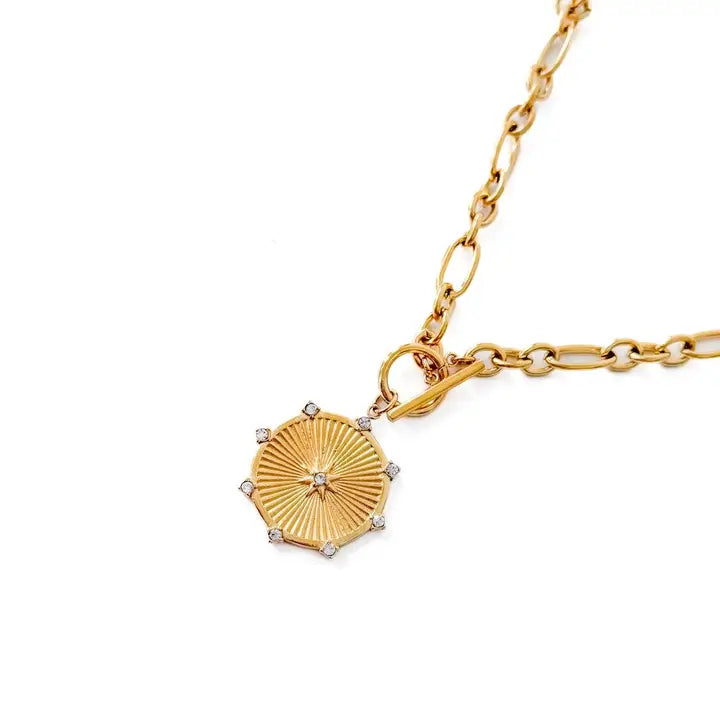 Sunburst Diamond Waterproof Chain Necklace
