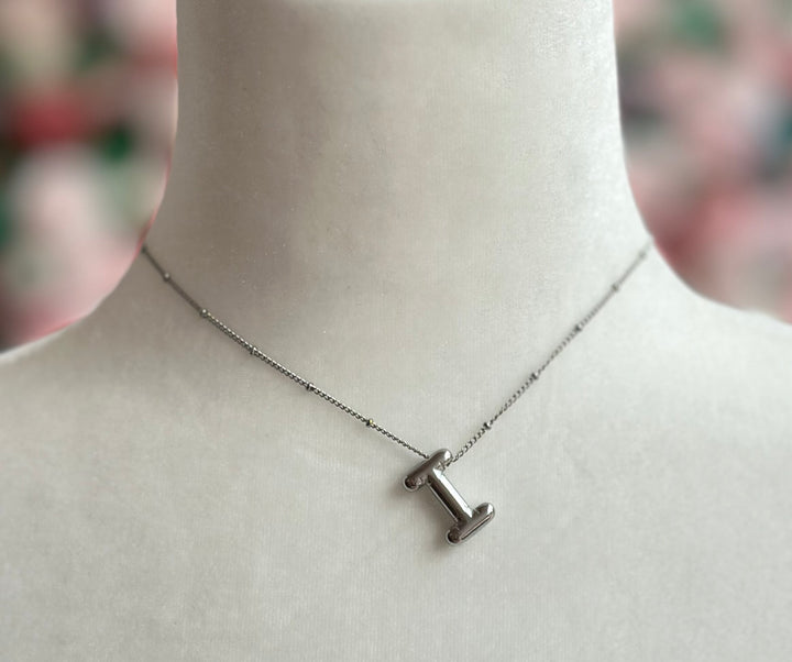Silver Bubble Initial Necklace
