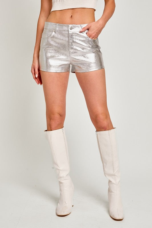 Low Waist Faux Leather Shorts
