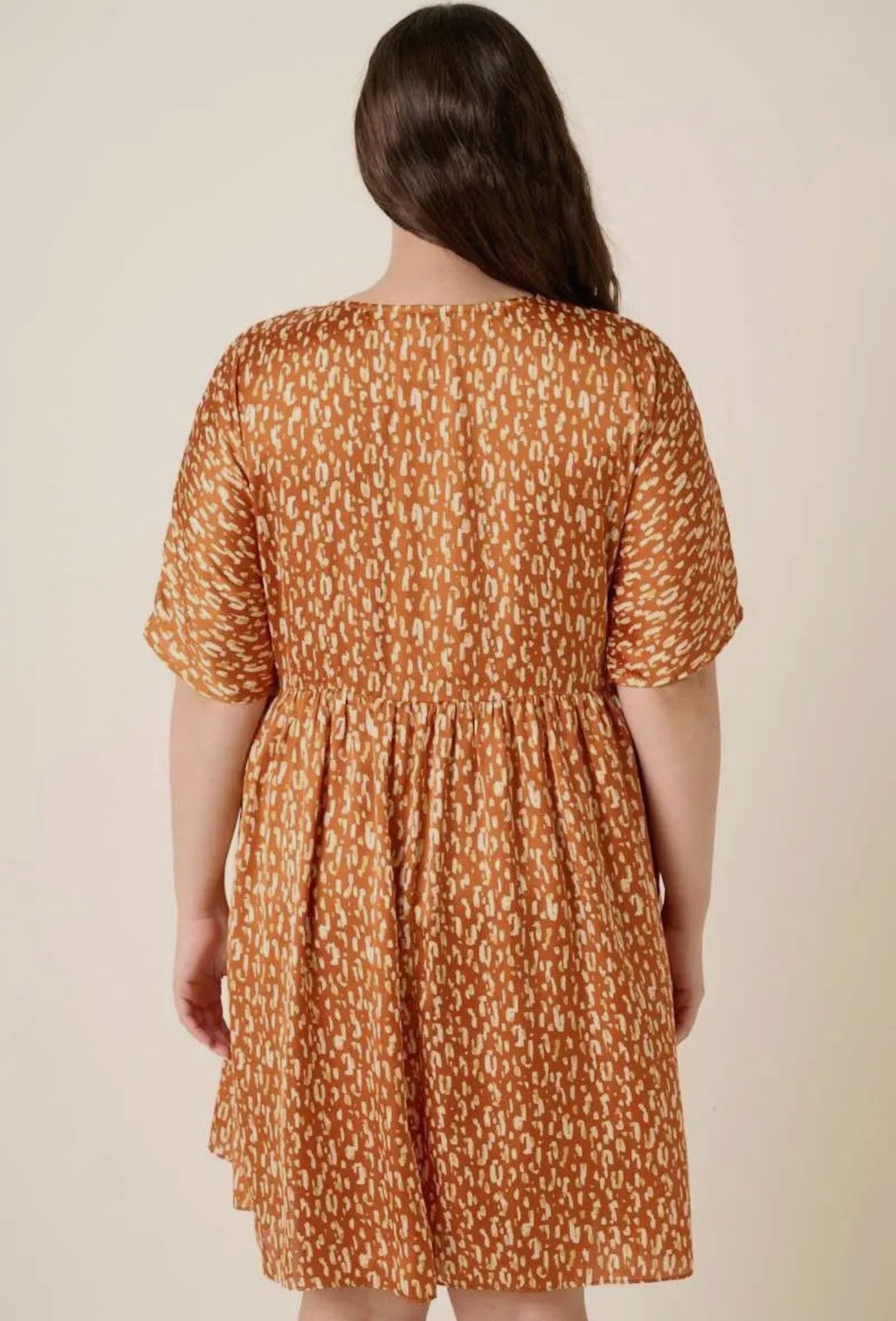 Plus Animal Print Babydoll Dress