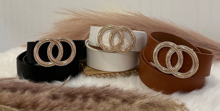 Rhinestone Infinity Buckle Belt
