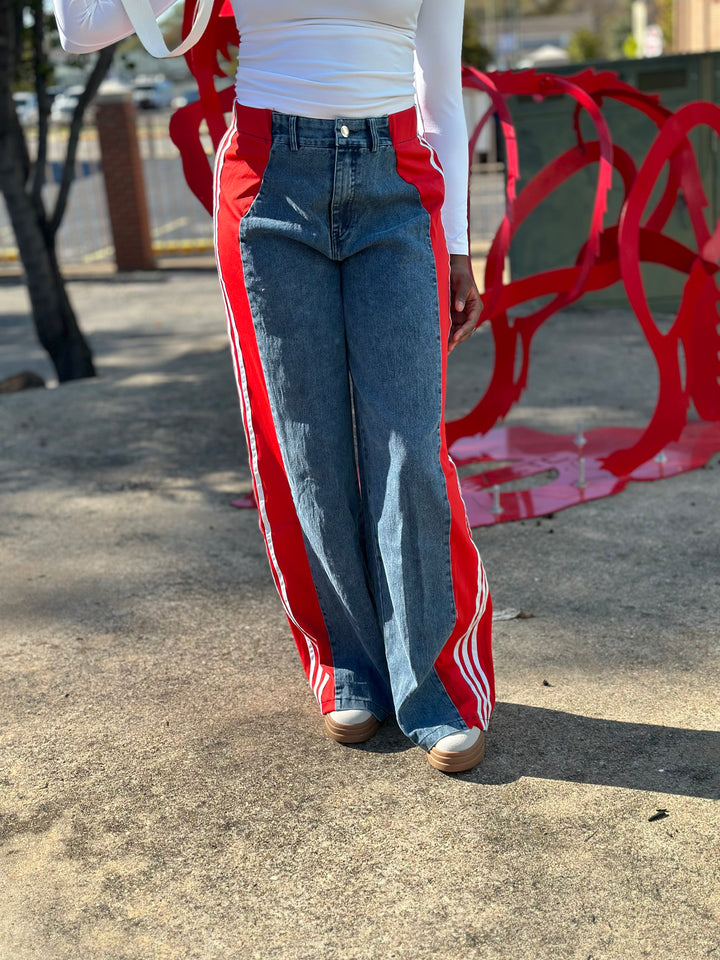 Two Tone Denim Long Pants