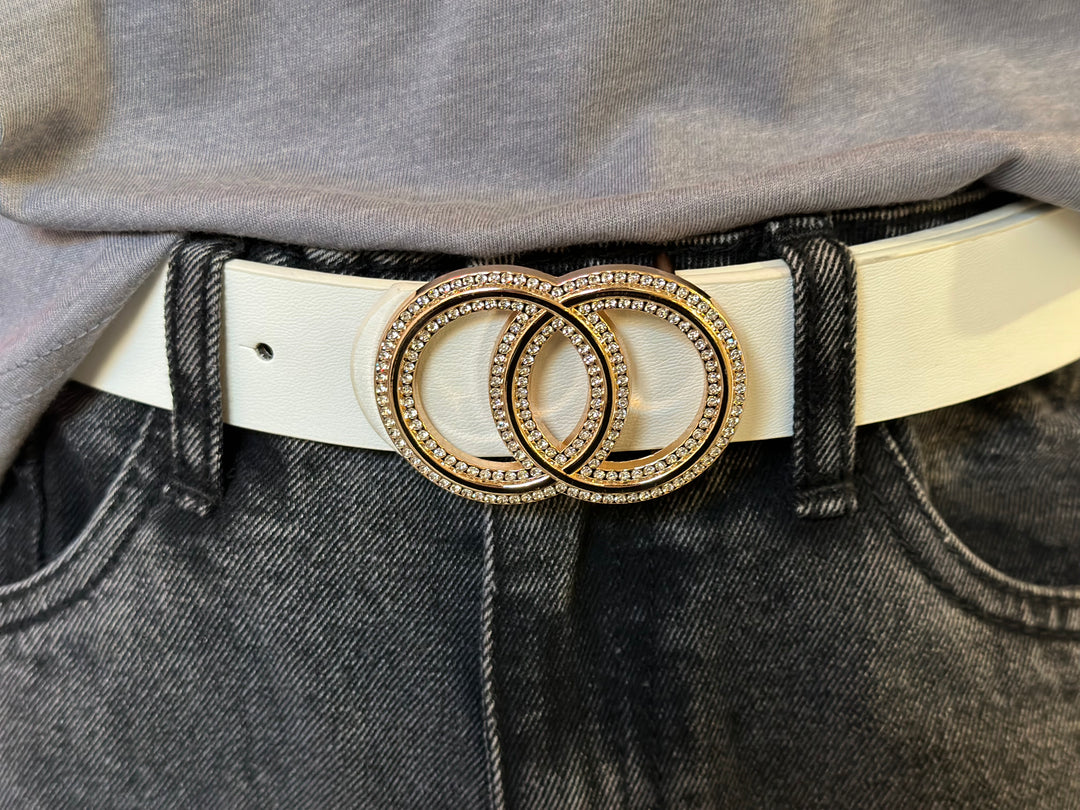 Rhinestone Infinity Buckle Belt