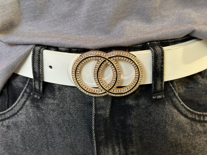 Rhinestone Infinity Buckle Belt
