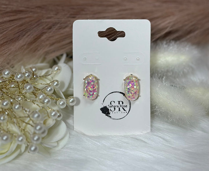 Glitter stud earrings