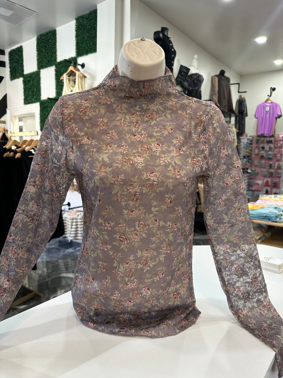 Lace Floral long sleeve Top