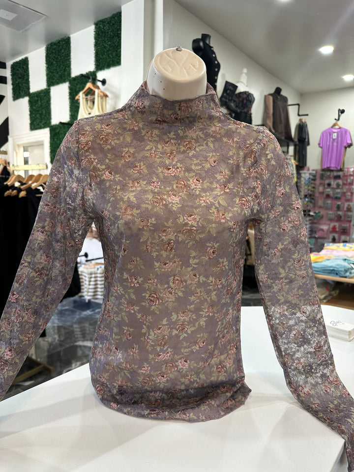 Lace Floral long sleeve Top